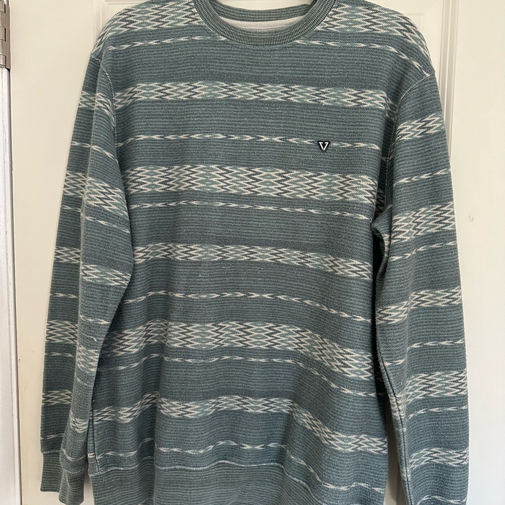 VISSLA Men's Crewneck Sweater - Blue and White